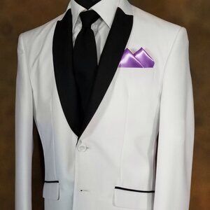 New - Men's 2 PT. Lavender Purple Satin Pre-Folded Pocket Square Insert